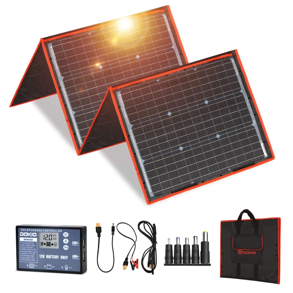 DOKIO 160W 18V Portable Solar Panel Kit